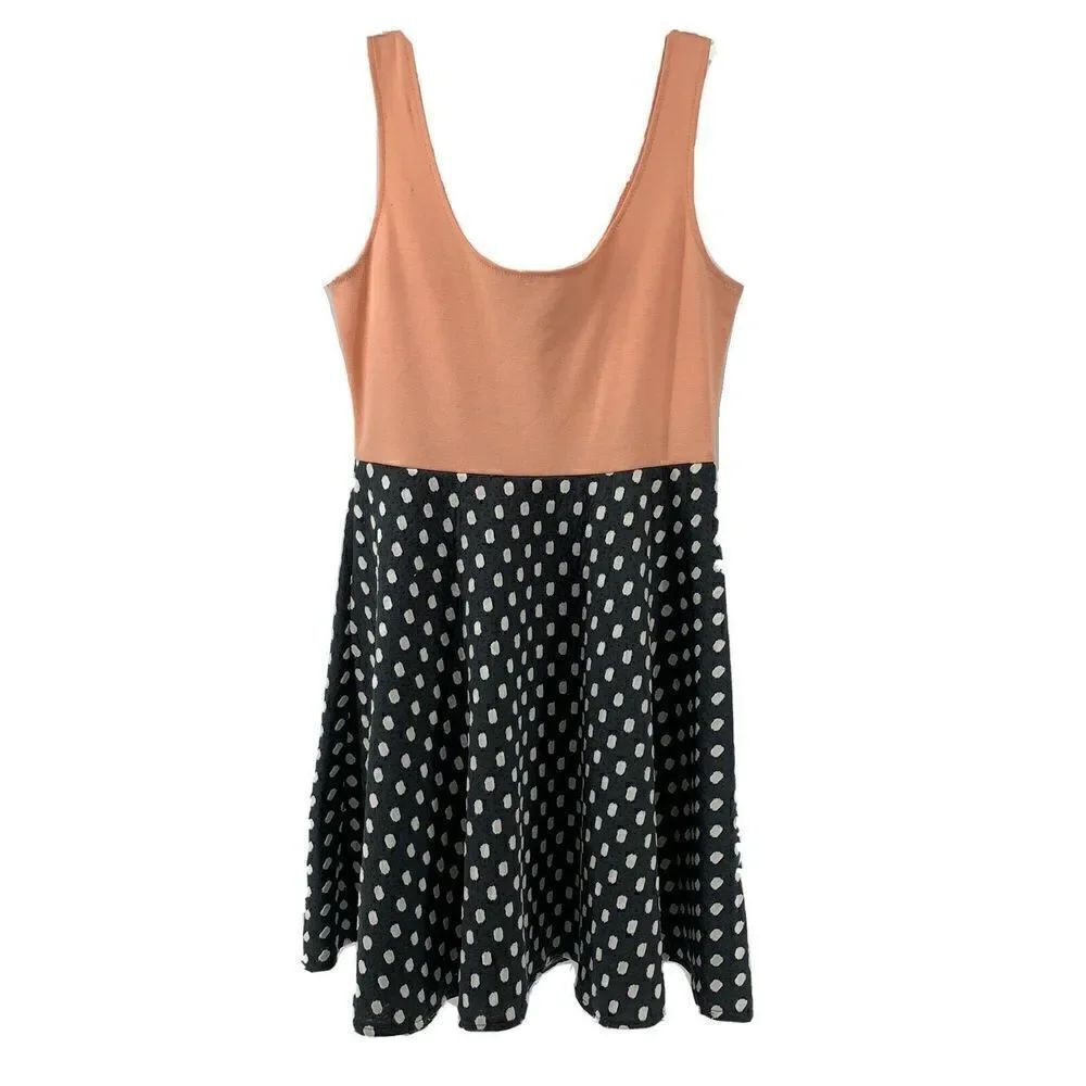Judith March Fit Flare Sleeveless Polka Dot Dress
